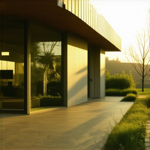 Contemporary house with permeable patios and sustainable landscaping