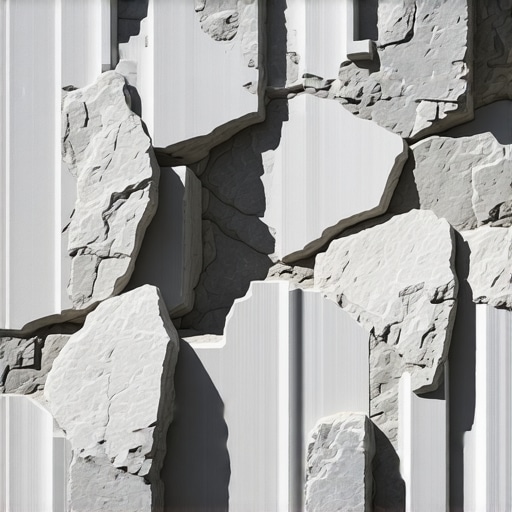 Close-up of innovative bio-composite stones with integrated micro-reinforcements in a natural landscape.