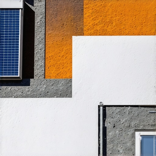 A sleek contemporary roof showcasing advanced insulation layers combined with solar PV modules for energy efficiency.