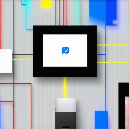 Futuristic smart home security system with interconnected IoT devices and cybersecurity overlays