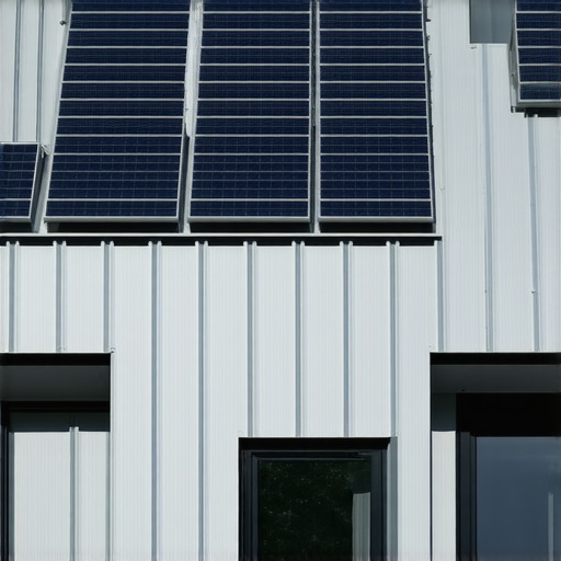 Advanced Eco-Friendly Roofing System Modern residential roof featuring reflective coating, solar panels, and green roof modules
