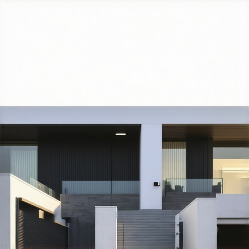 Futuristic Home with Innovative Construction Materials A smart, sustainable residential building highlighting advanced materials and techniques.