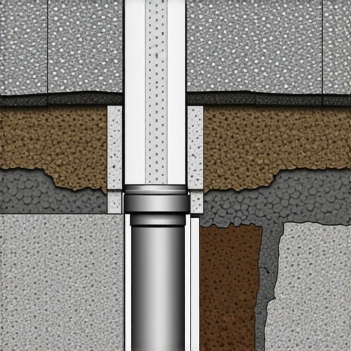 Technical diagram showing the proper slope and drainage layers for a stone patio base to protect home foundations.